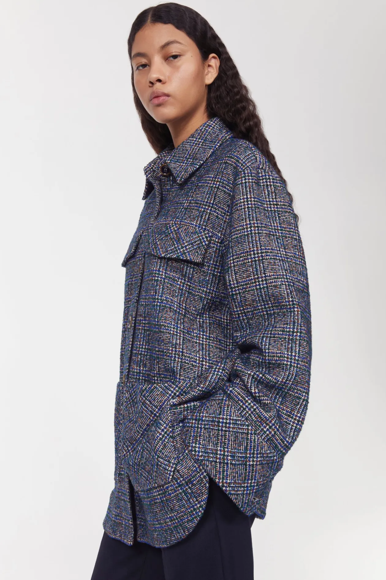 Avril Boucle Check Blazer