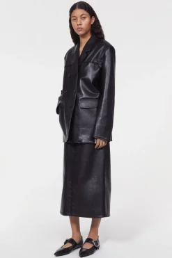 Carena Stitch Leather Blazer