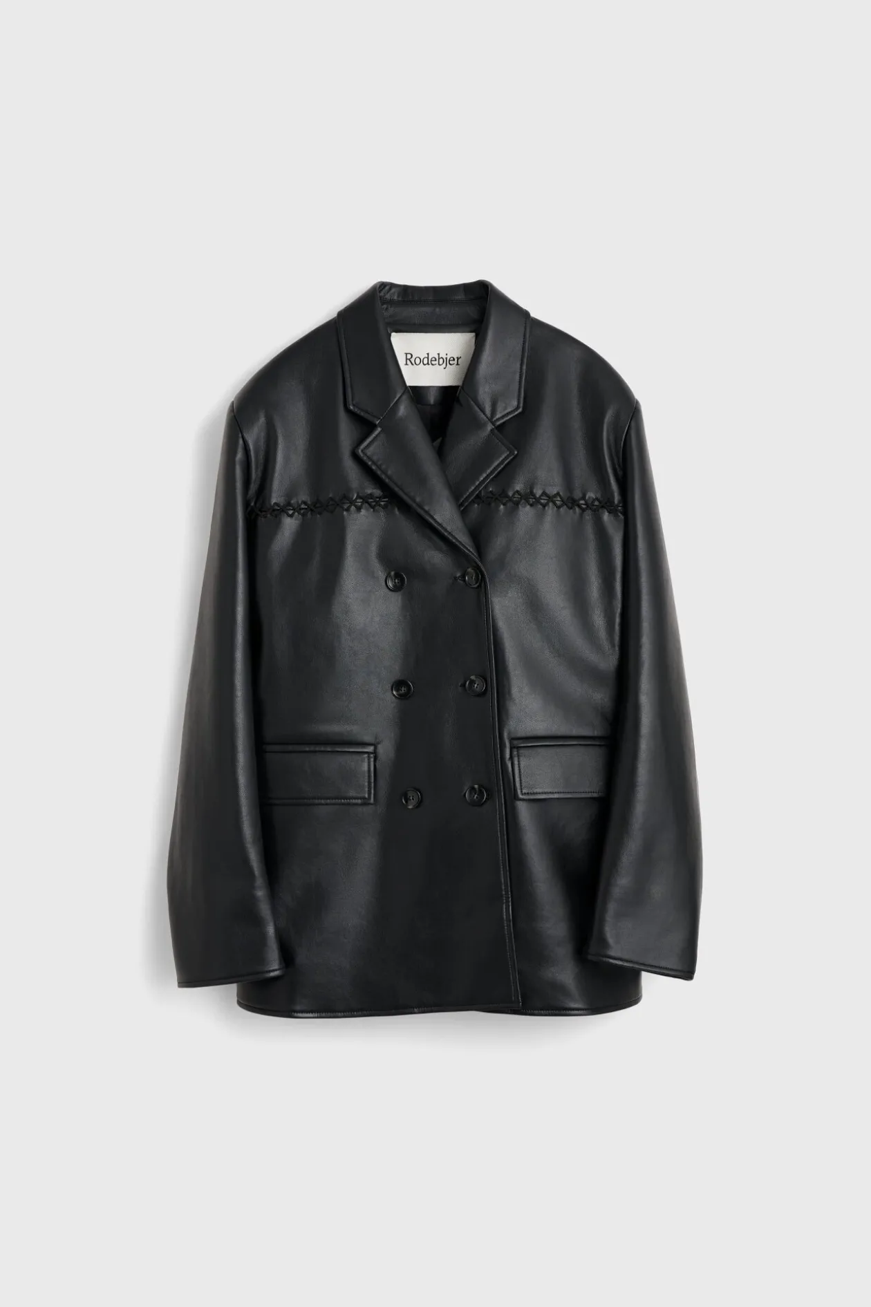 Carena Stitch Leather Blazer