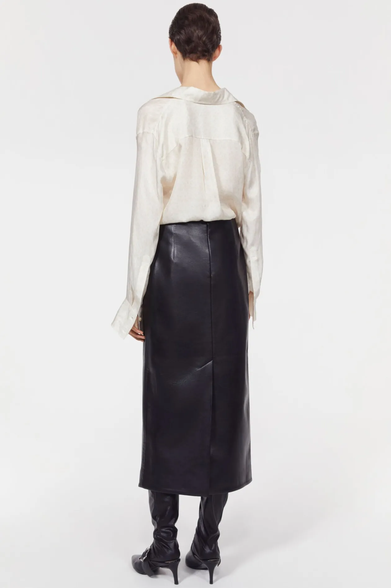 Helen Stitch Leather Skirt