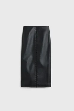 Helen Stitch Leather Skirt