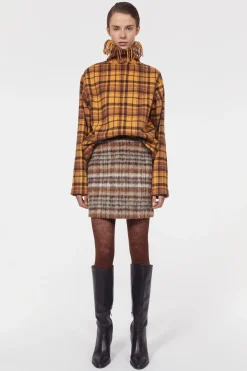 Seine Brushed Check Skirt